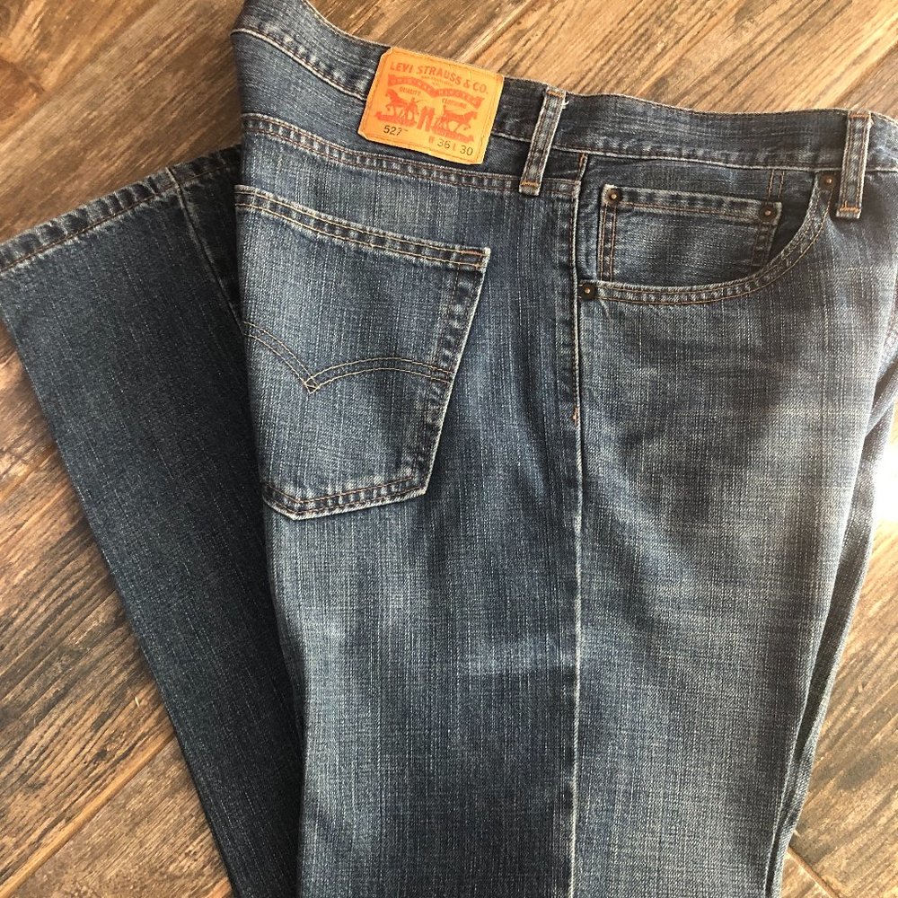 Men's LEVI's 527 36x30 Stretch Slim Bootcut Jeans